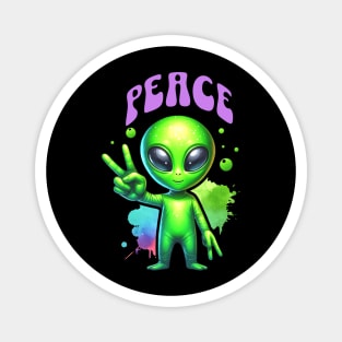 Peace Sign Alien Magnet
